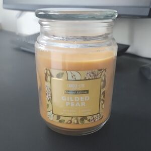Gilded Pear Scented Jar Candle - Golden Yellow
